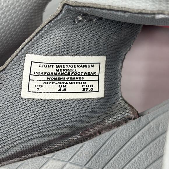 Merrell Sandals Womens Size 7 Gray Red Adjustable Straps Toe Post Comfort - Picture 8 of 10